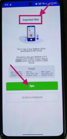 Aadhaar download step